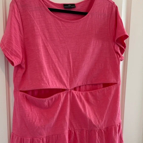 Nursing Queen Ruffle Nursing Top Watermelon Pink Hidden Zipper Babydoll M - Picture 3 of 6